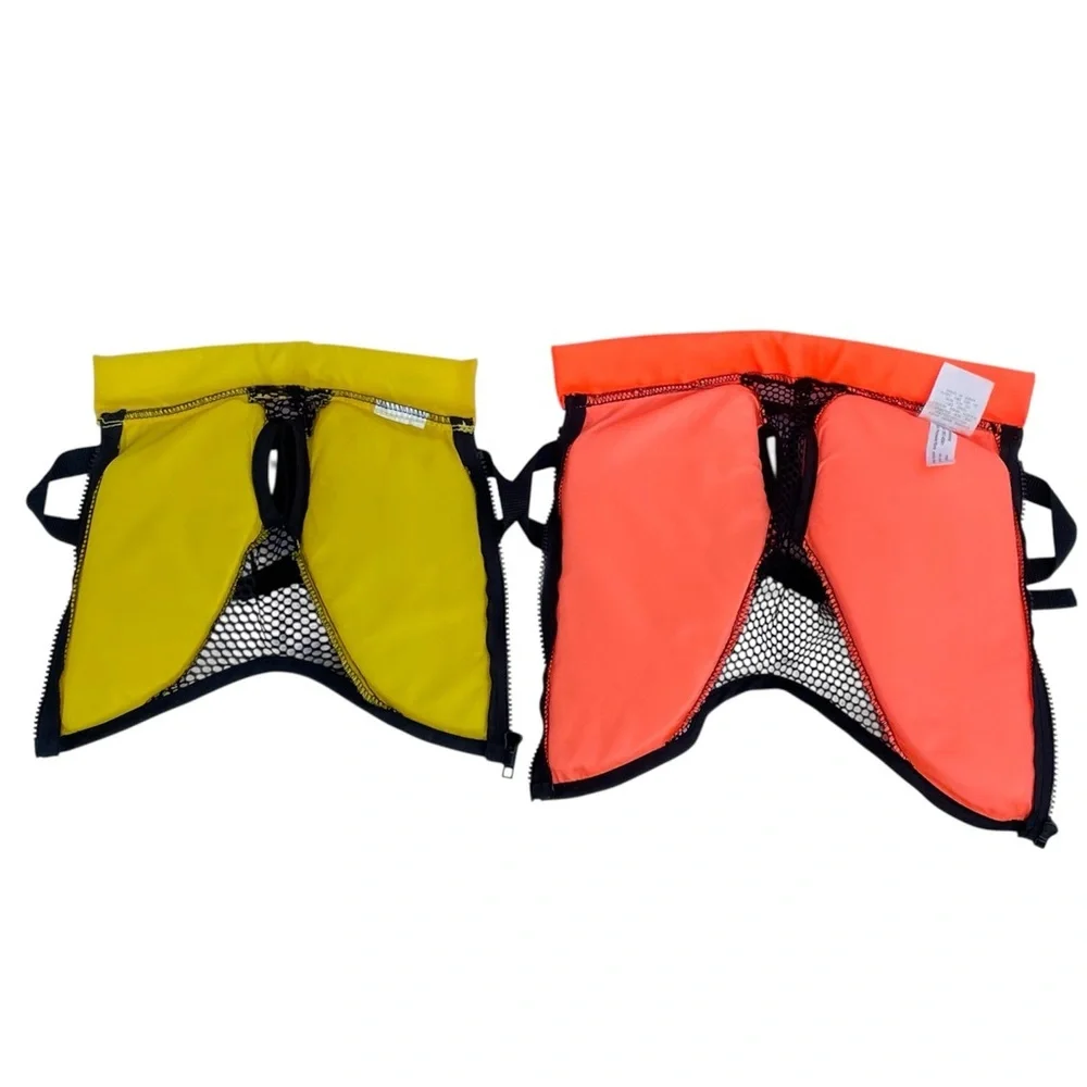 Fido Float Dog Life Jacket /Bundle of 2/Size X-Small & XX-Small -Yellow & Orange